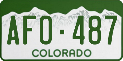 CO license plate AFO487