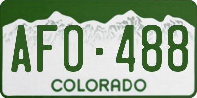 CO license plate AFO488