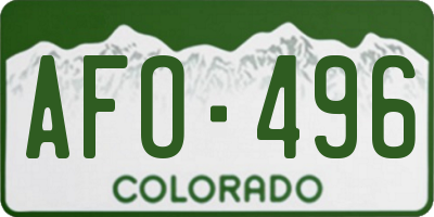 CO license plate AFO496