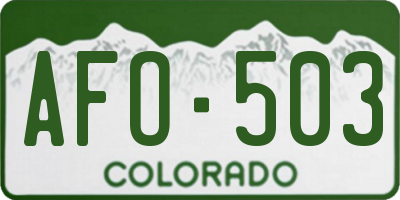 CO license plate AFO503