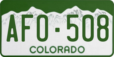 CO license plate AFO508