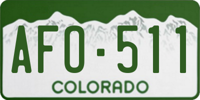 CO license plate AFO511