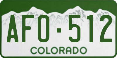 CO license plate AFO512