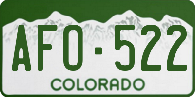 CO license plate AFO522