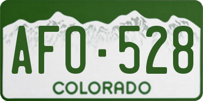 CO license plate AFO528