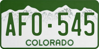 CO license plate AFO545