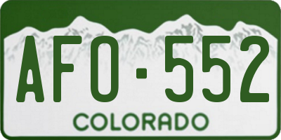 CO license plate AFO552