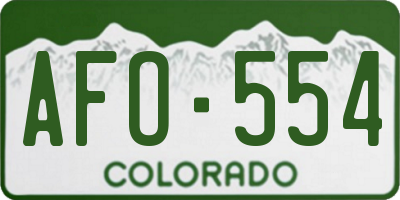 CO license plate AFO554