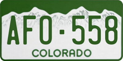 CO license plate AFO558