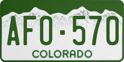 CO license plate AFO570