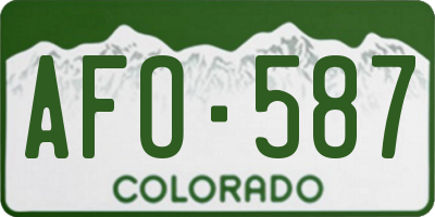 CO license plate AFO587