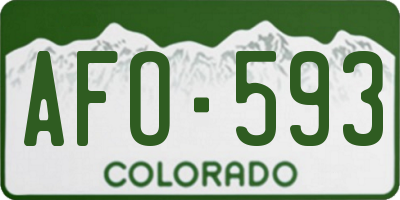 CO license plate AFO593