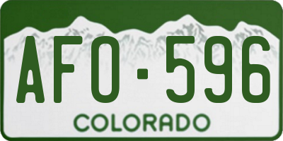 CO license plate AFO596