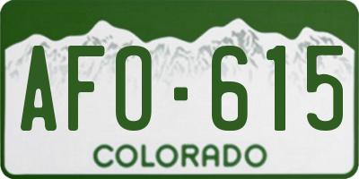 CO license plate AFO615