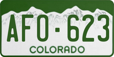 CO license plate AFO623