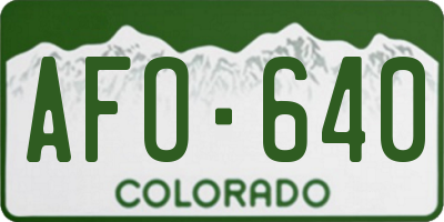 CO license plate AFO640
