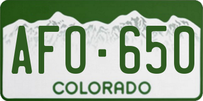 CO license plate AFO650
