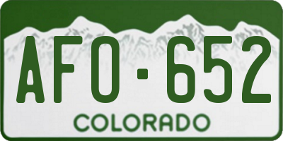 CO license plate AFO652