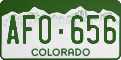 CO license plate AFO656