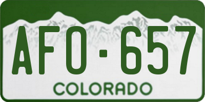 CO license plate AFO657