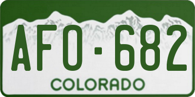 CO license plate AFO682