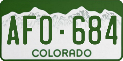 CO license plate AFO684