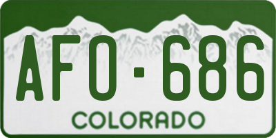 CO license plate AFO686