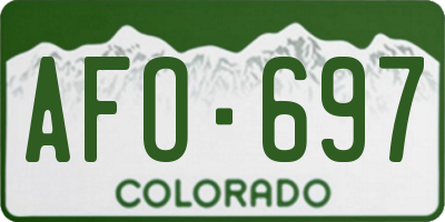 CO license plate AFO697