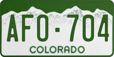 CO license plate AFO704