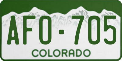 CO license plate AFO705
