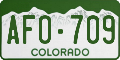 CO license plate AFO709