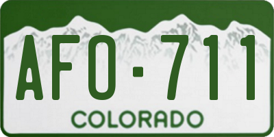 CO license plate AFO711