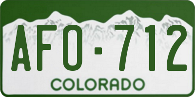 CO license plate AFO712