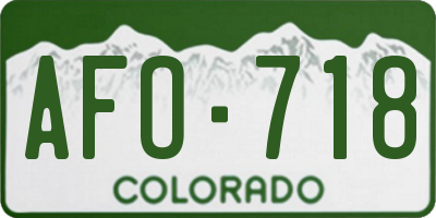 CO license plate AFO718