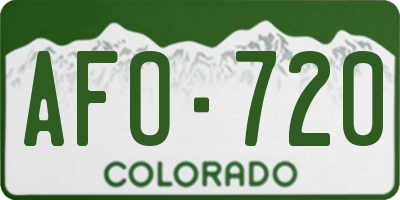 CO license plate AFO720