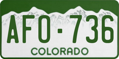 CO license plate AFO736