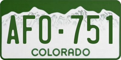 CO license plate AFO751