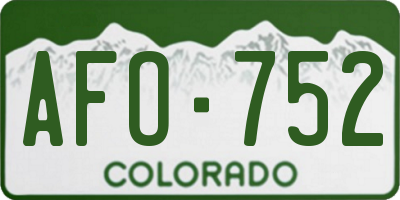 CO license plate AFO752