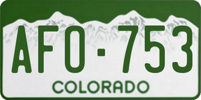 CO license plate AFO753