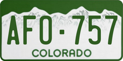CO license plate AFO757