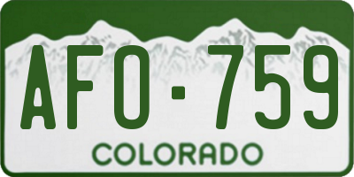 CO license plate AFO759