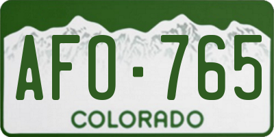 CO license plate AFO765