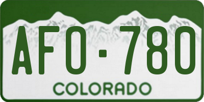 CO license plate AFO780
