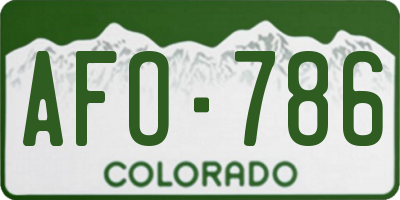 CO license plate AFO786