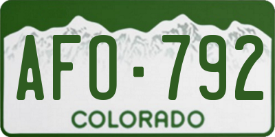 CO license plate AFO792