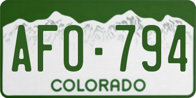 CO license plate AFO794