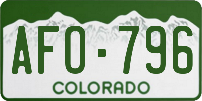 CO license plate AFO796