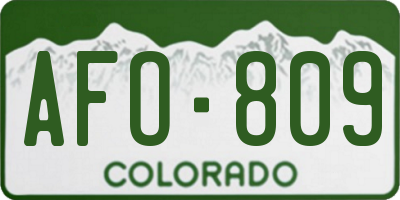 CO license plate AFO809