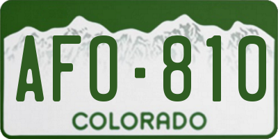 CO license plate AFO810