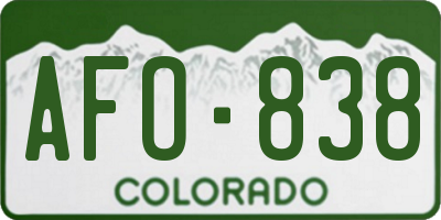 CO license plate AFO838